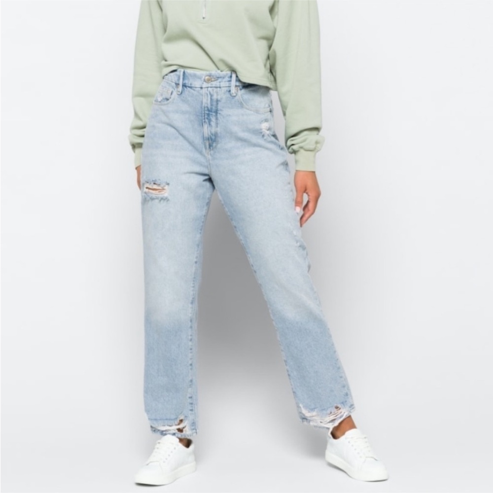 Good American Light Blue Good Boy Straight Leg Jeans